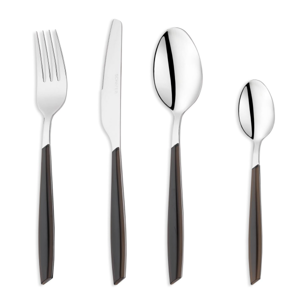 Schafer Mona 24 parça çatal/kaşık/bıçak takımı siyah