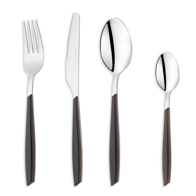 Schafer Mona 24 parça çatal/kaşık/bıçak takımı siyah