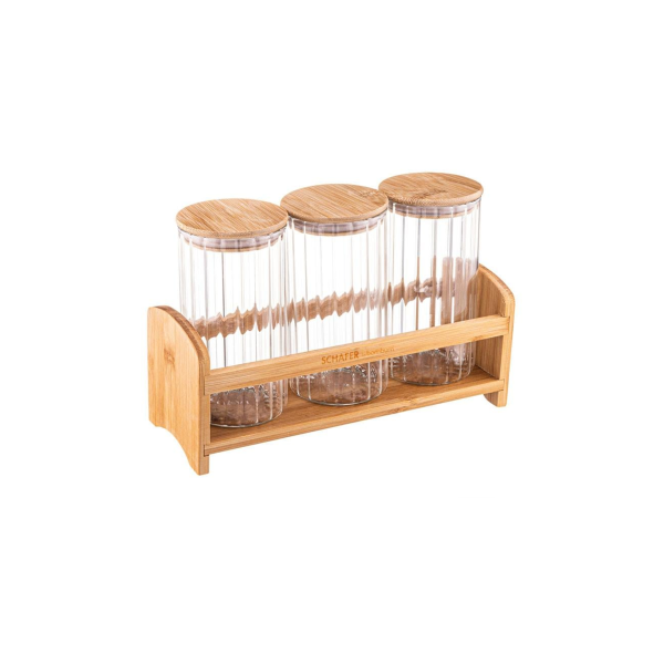 Schafer vera standlı büyük boy çizgili baharat seti / 7 parça