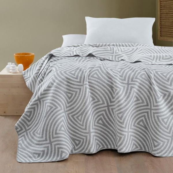 1 Alana 1 Bedava Schafer casilla battaniye tek kişilik 150x200 - gri