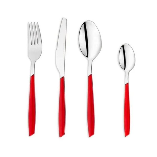 Schafer mona 24 parça çatal/kaşık/bıçak takımı kırmızı