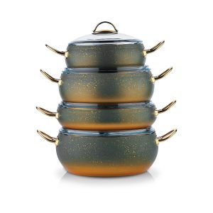 Schafer Jupiter Yanmaz Yapışmaz Tencere Seti 8 Prç. Yeşil