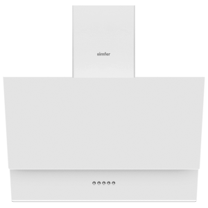 Simfer 8709 Premium Eğik Push Button Cam Davlumbaz, Duvar Tipi, 60 cm, Beyaz