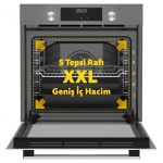 Simfer 8223 9 Fonksiyon QS Gri Cam Ankastre Fırın