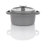 Schafer Guss Chef Döküm Derin Tencere 24Cm-2 Parça-Gri