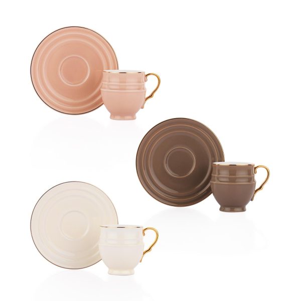 Schafer Vogue 6 Kişilik Kahve Fincan Seti 12 Parça-Asorti01